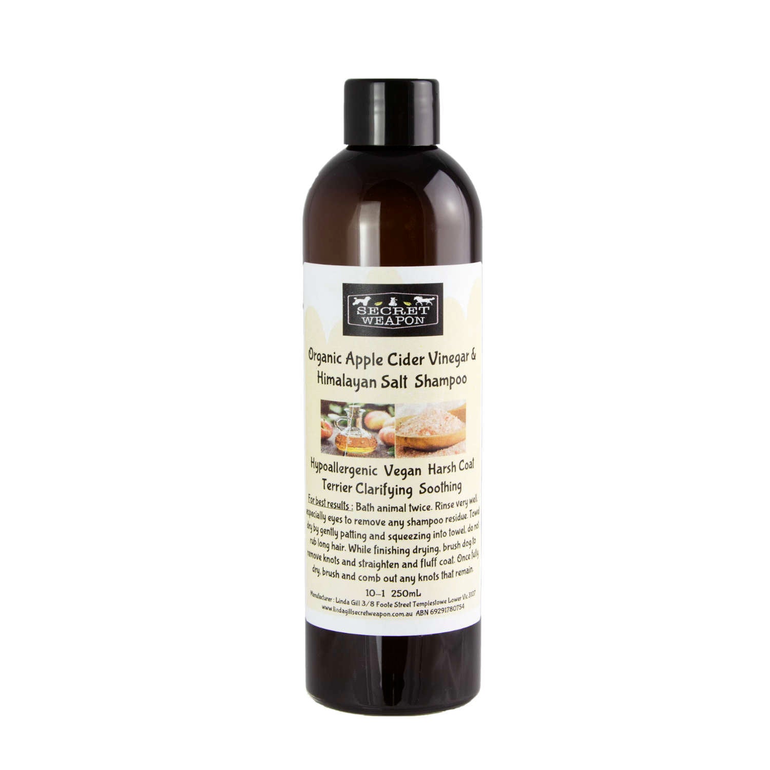 Secret Weapon Organic Apple Cider Vinegar and Himalayan Salt Shampoo 250ml